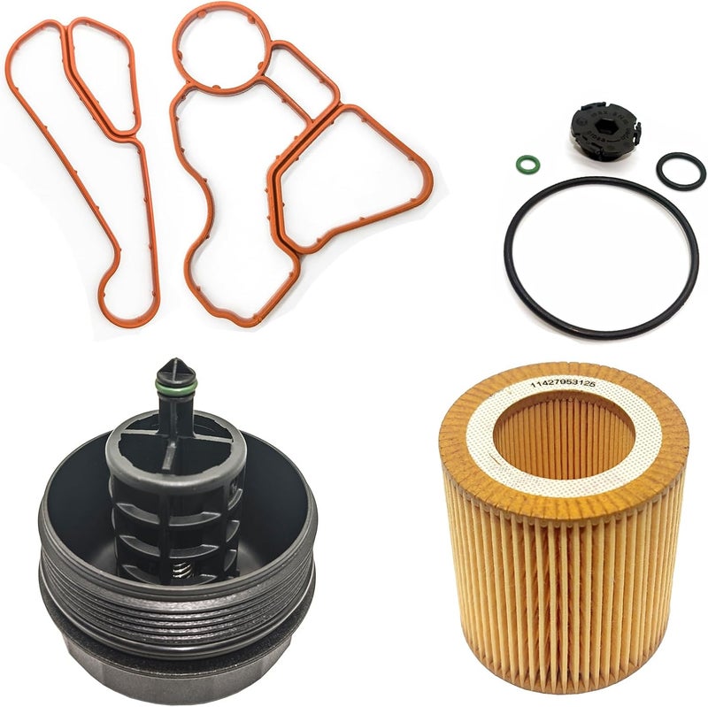 AMCC Engine Oil Cooler and Oil Filter Gasket Kit Enhanced Version Suitable for BMW All Models E60 E90 F18 F30 N20 N52 N54 N55 2.0L 3.0L (4 Kit) - Image 1